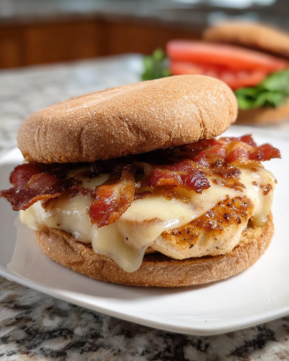 Close-up of a crispy juicy chicken sandwich with melted cheese and bacon on a bun, part of Best Dinner Ideas 2025.