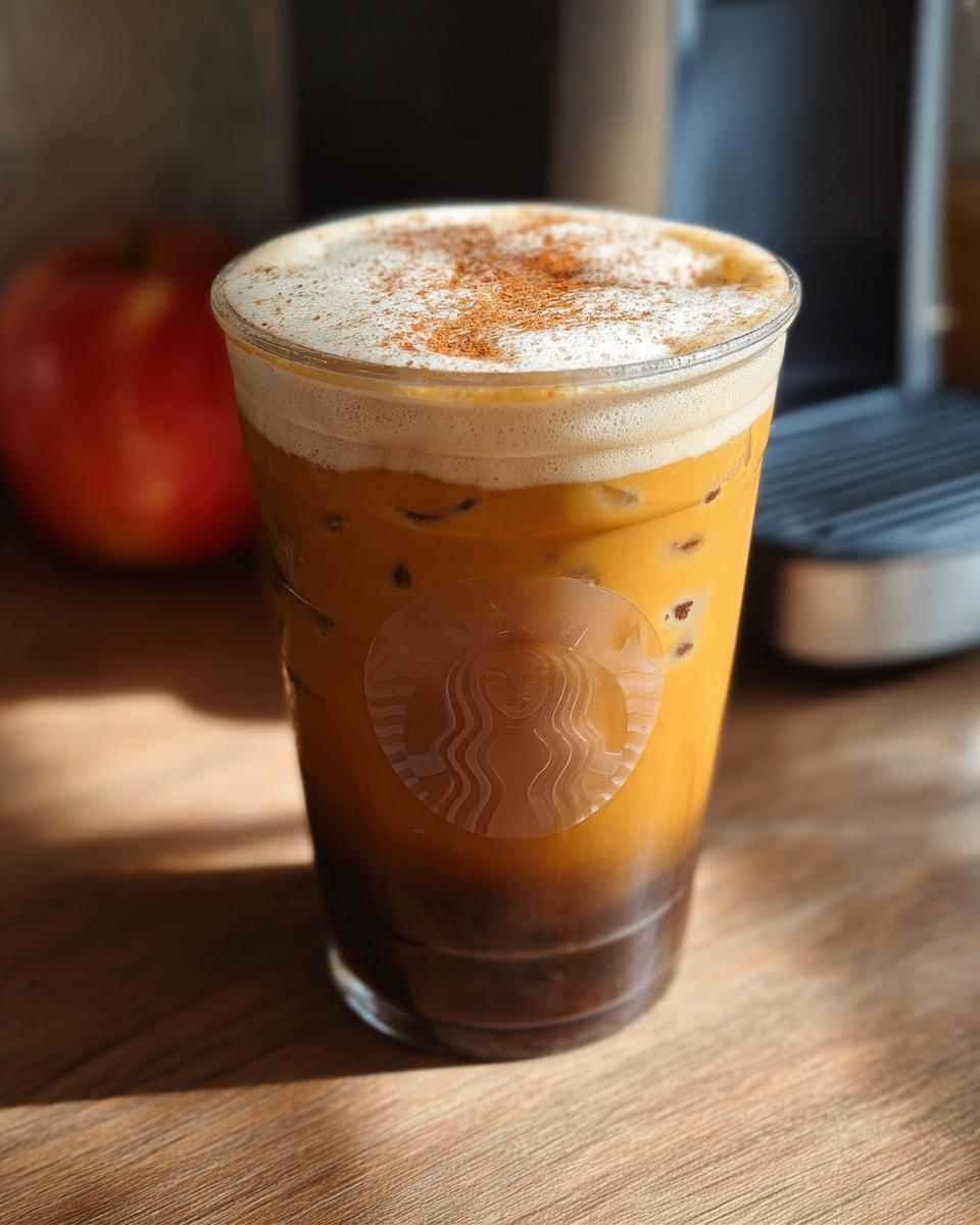 A close-up of a Starbucks Pumpkin Spice Latte with whipped cream and cinnamon, perfect for how to make Starbucks drinks.