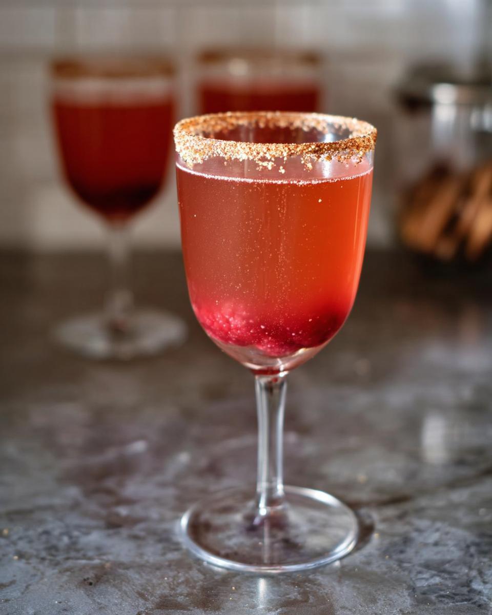 A festive cranberry cocktail with a sugared rim, perfect for Best Thanksgiving Drinks 2025.
