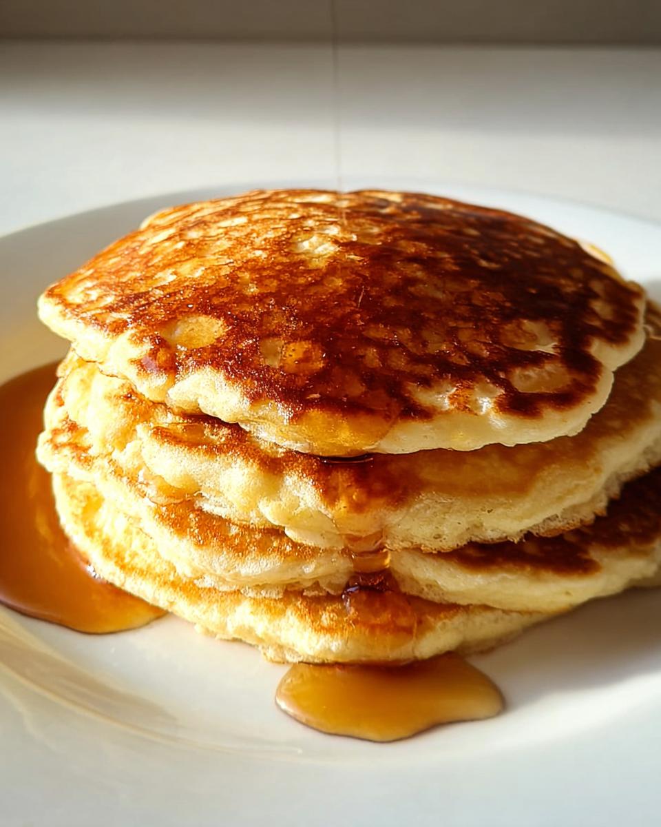 A stack of fluffy pancakes drizzled with syrup, perfect for breakfast ideas recipes.
