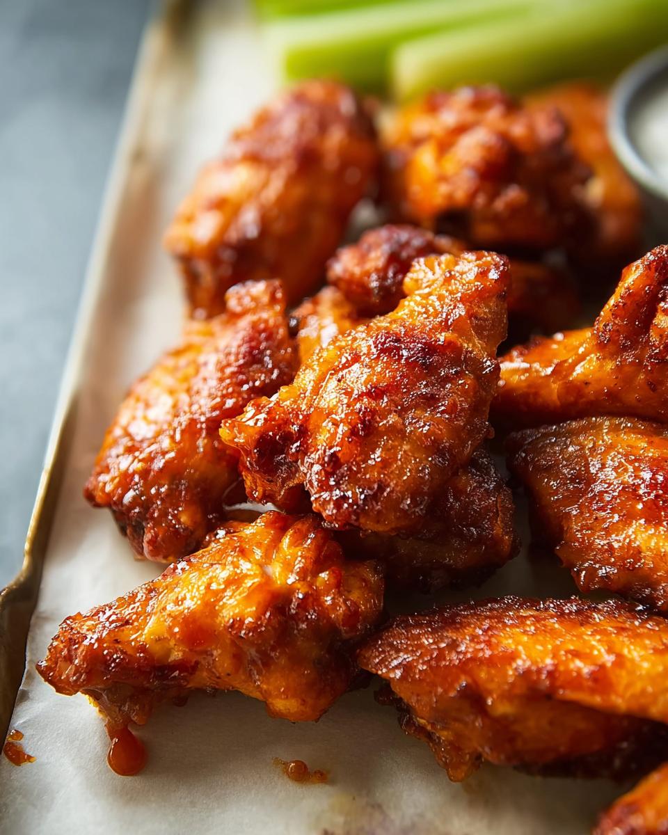 Close-up of glossy, glazed chicken wings, a perfect choice for 10 Genius Chicken Wings Recipes Ideas for Busy Weeknights.