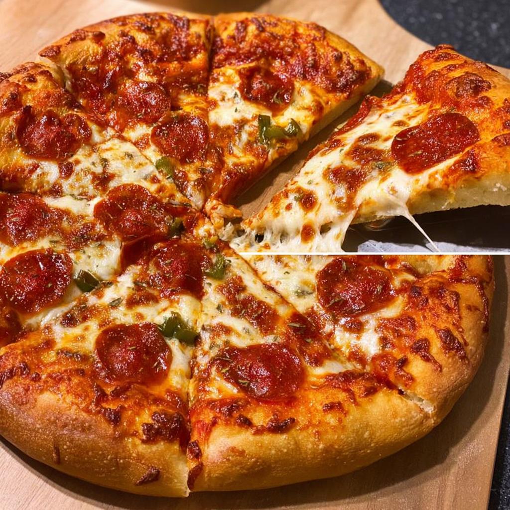 A delicious pepperoni pizza with melted cheese, perfect for pizza night recipes.