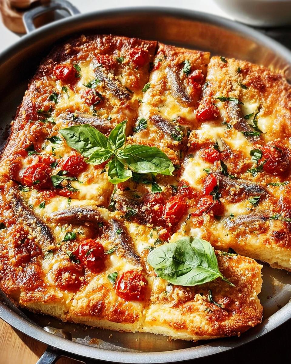 A delicious anchovy and tomato pizza, perfect for quick Pizza Night Recipes in 10 Minutes.