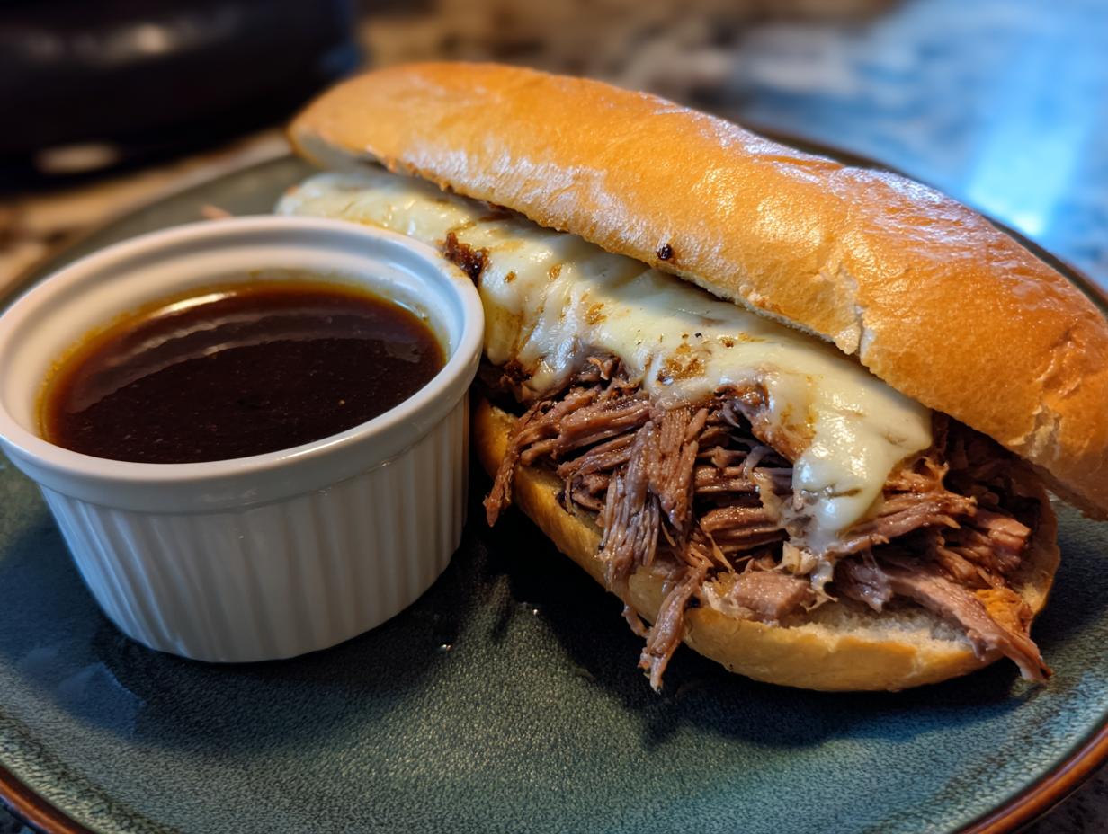 Crockpot French Dip Sandwiches - Featured