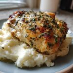 Irresistible Garlic Herb Chicken with Creamy Mashed Potatoes - Featured